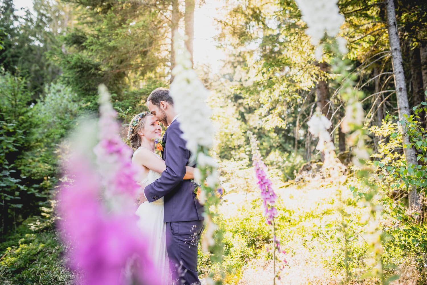 Hochzeitsfotograf Blumen Brautpaarshooting Schwarzwald